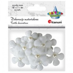 TITANUM ozd. materiał. a'15 kwiaty białe BY245
