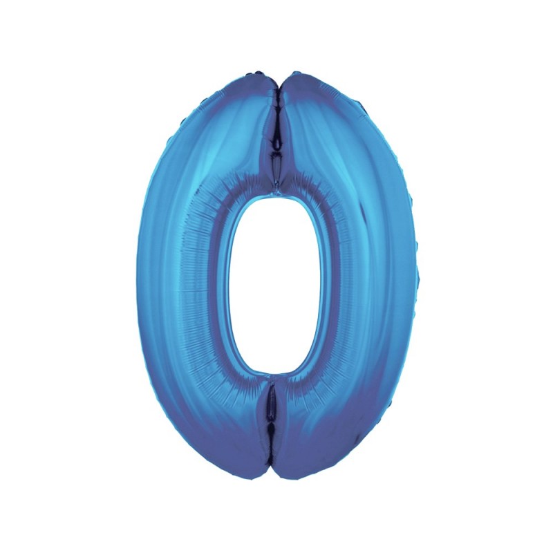 GODAN balon foliowy 35cm. cyfra 0 niebieska