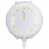 PD balon foliowy 45cm. zegar biały