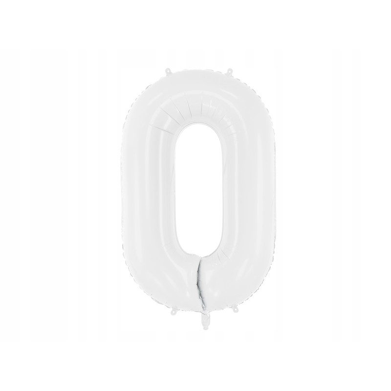 PD balon foliowy 86cm. cyfra 0 biały