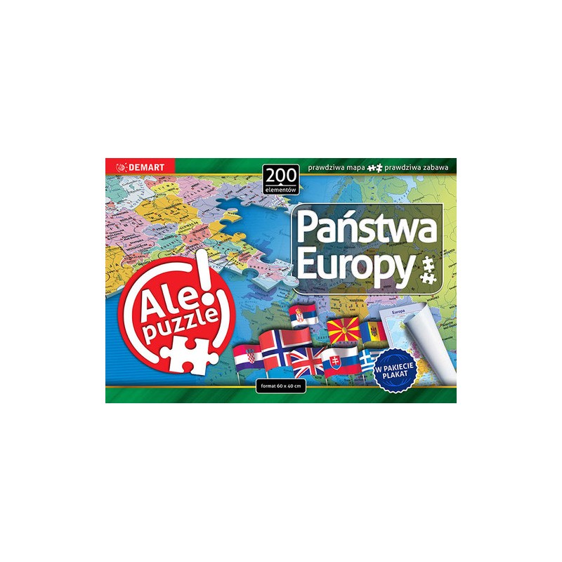 DEMART puzzle 200-elem. państwa Europy