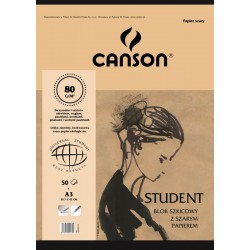 CANSON blok szary A3/50k. 80g. student